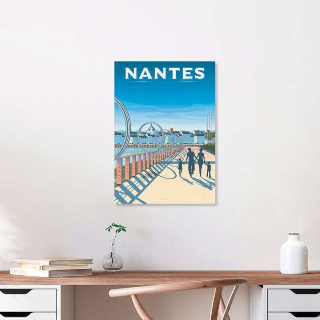 Wandbild 'Nantes France Travel Poster Art Print' – Kunst von François Beutier als Poster oder Acrylglasbild