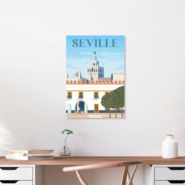 Wandbild 'Seville Spain Travel Poster Art Print' – Kunst von François Beutier als Poster oder Acrylglasbild