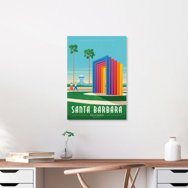 'Santa Barbara California Travel Poster Art Print' – Wall Art by François Beutier as Poster or Acrylic Glass Print