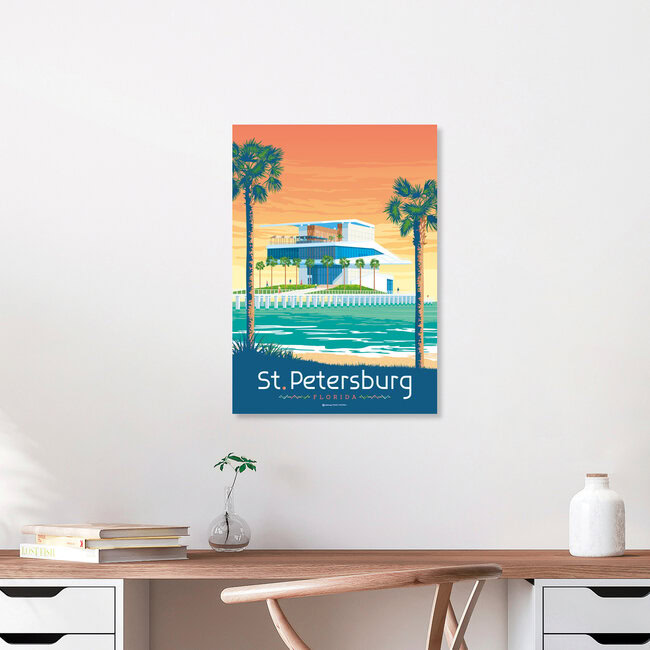 Wandbild 'St Petersburg Florida Travel Poster Art Print' – Kunst von François Beutier als Poster oder Acrylglasbild