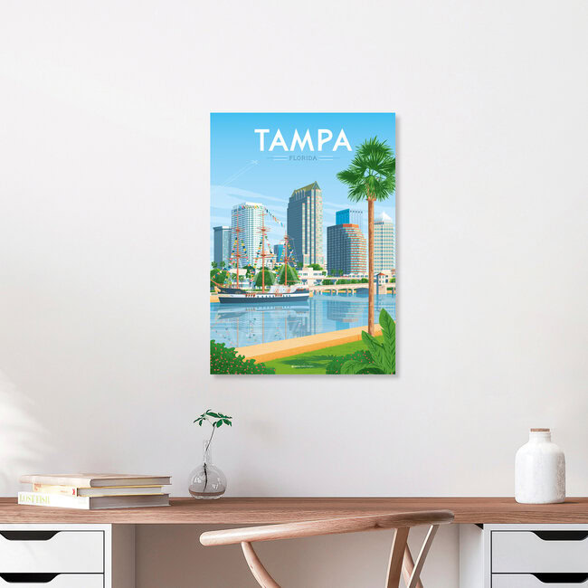 Wandbild 'Tampa Florida Travel Poster Art Print' – Kunst von François Beutier als Poster oder Acrylglasbild