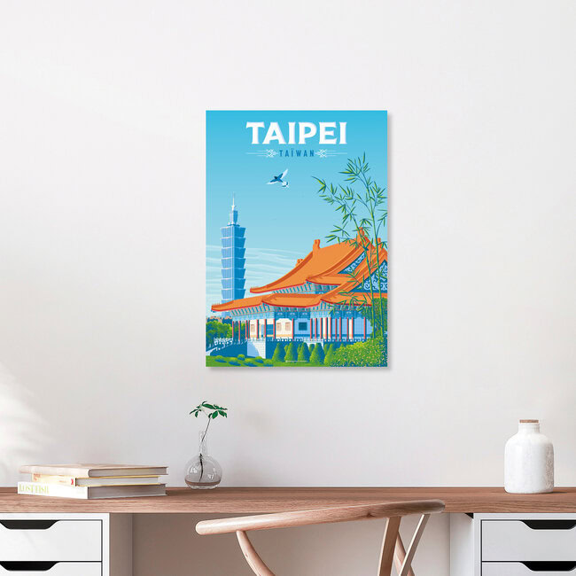 Wandbild 'Taipei Taiwan Asia Travel Poster Art Print' – Kunst von François Beutier als Poster oder Acrylglasbild
