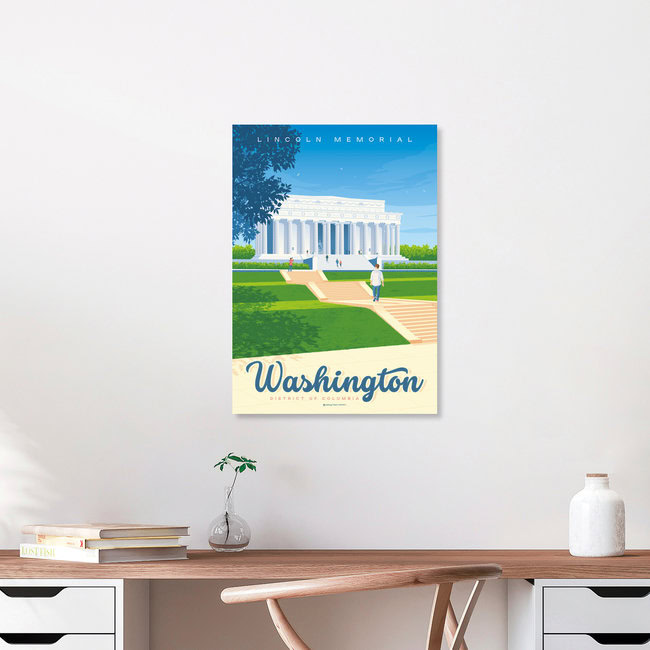 Wandbild 'Washington DC United States Travel Poster Art Print' – Kunst von François Beutier als Poster oder Acrylglasbild