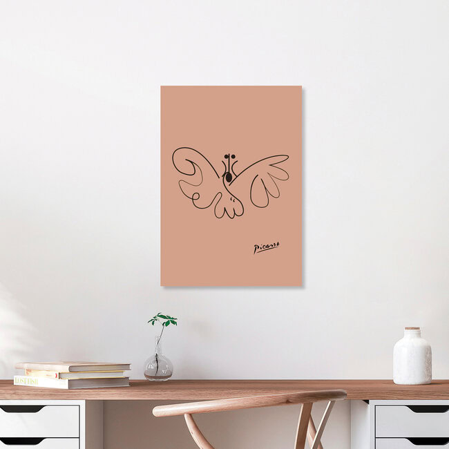 Picasso Butterfly Line Drawing – Terracotta, Germany – wall art by Art Classics as Poster or Acrylic Glass Print