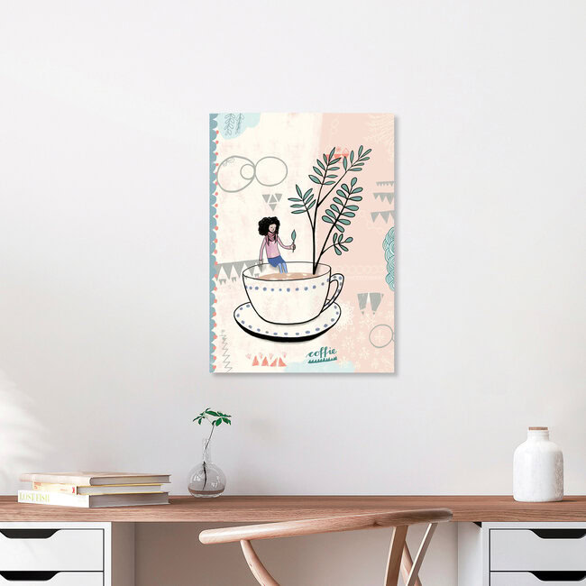 Wandbild 'Kaffeliebhaberin' – Kunst von Constanze Guhr als Poster oder Acrylglasbild