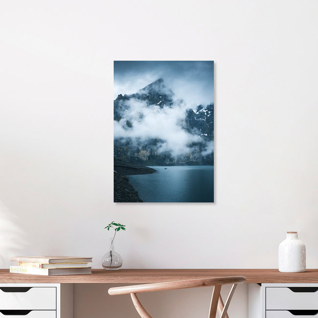The Lonely Fisherman, Switzerland – wall art by Niels Oberson as Poster or Acrylic Glass Print
