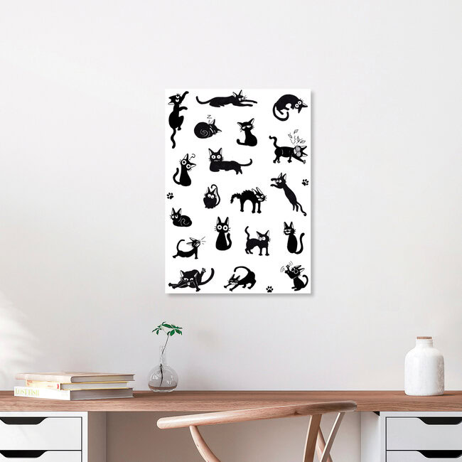 'Black cat Moods' – Wall Art by Katherine Blower as Poster or Acrylic Glass Print