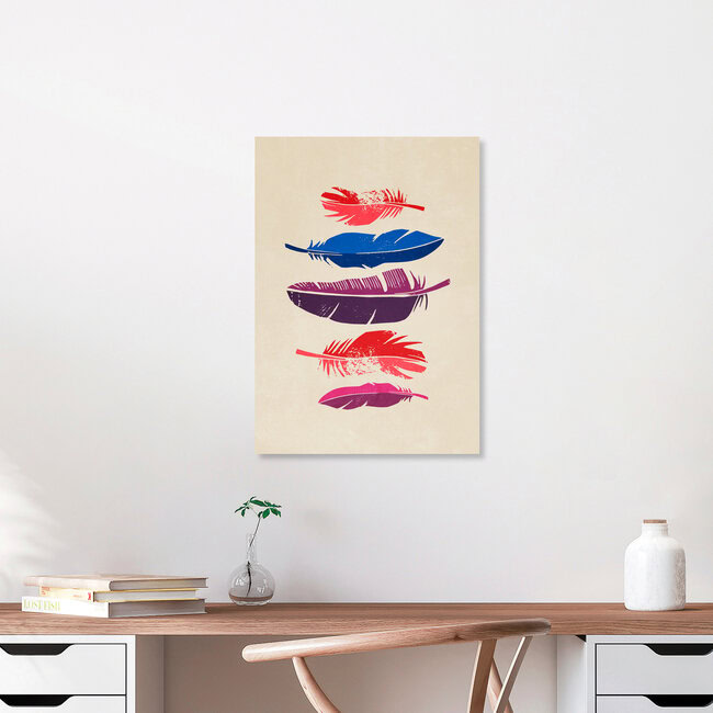 Wandbild 'Bunte Federn' – Kunst von Pia Kolle als Poster oder Acrylglasbild