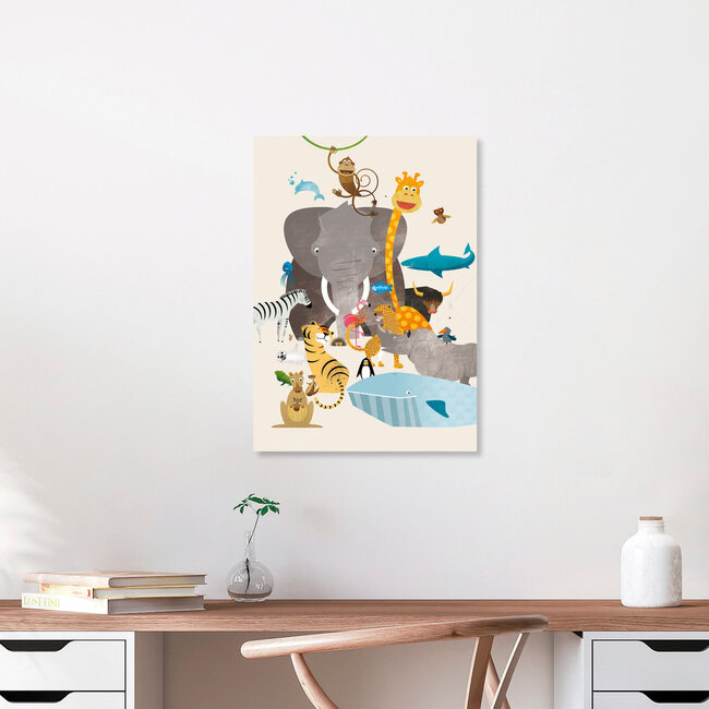 Wandbild 'Kinderzimmer-Tiere – Illustration für Kinder' – Kunst von Pia Kolle als Poster oder Acrylglasbild