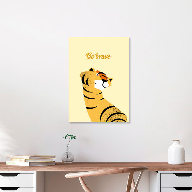 Wandbild 'Be Brave Tiger  – Illustration für Kinder' – Kunst von Pia Kolle als Poster oder Acrylglasbild