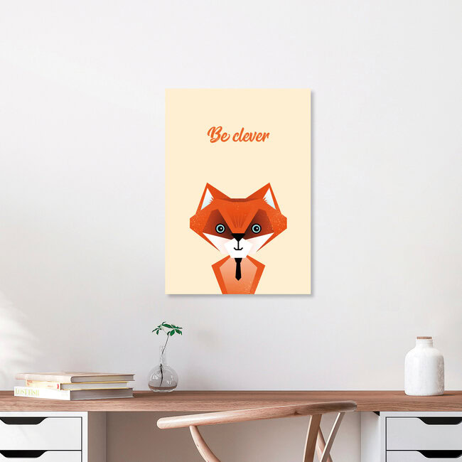 'Be Clever Fox – Illustration for Children' – Wall Art by Pia Kolle as Poster or Acrylic Glass Print