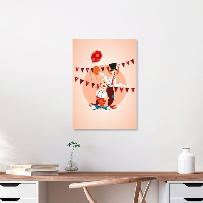 Wandbild 'Zirkus-Clowns' – Kunst von Pia Kolle als Poster oder Acrylglasbild