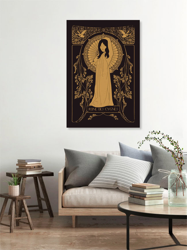 Wandbild 'Reine des cygnes - Schwanenkönigin' – Kunst von Florent Bodart als Poster oder Acrylglasbild