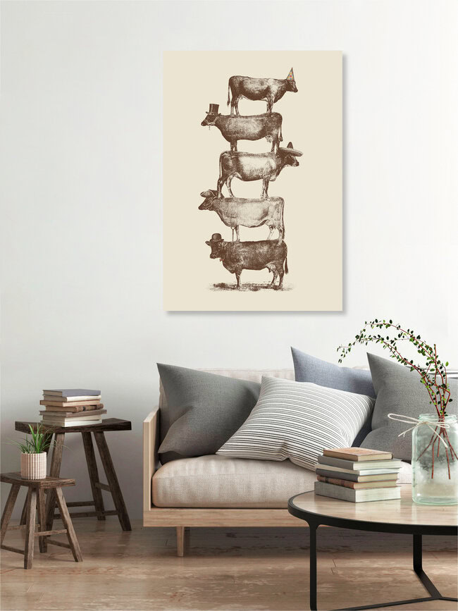'Cow Cow Nuts' – Wall Art by Florent Bodart as Poster or Acrylic Glass Print