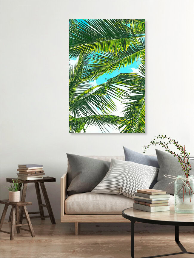 Uma Gokhale wall art - 'Life Under Palm Trees, Colorful Bohemian Beachy ...