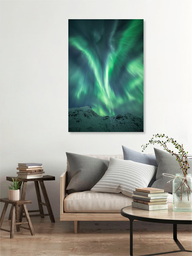 Lights of the North, Norwegen – Fotokunst von Sebastian Worm als Poster oder Acrylglasbild