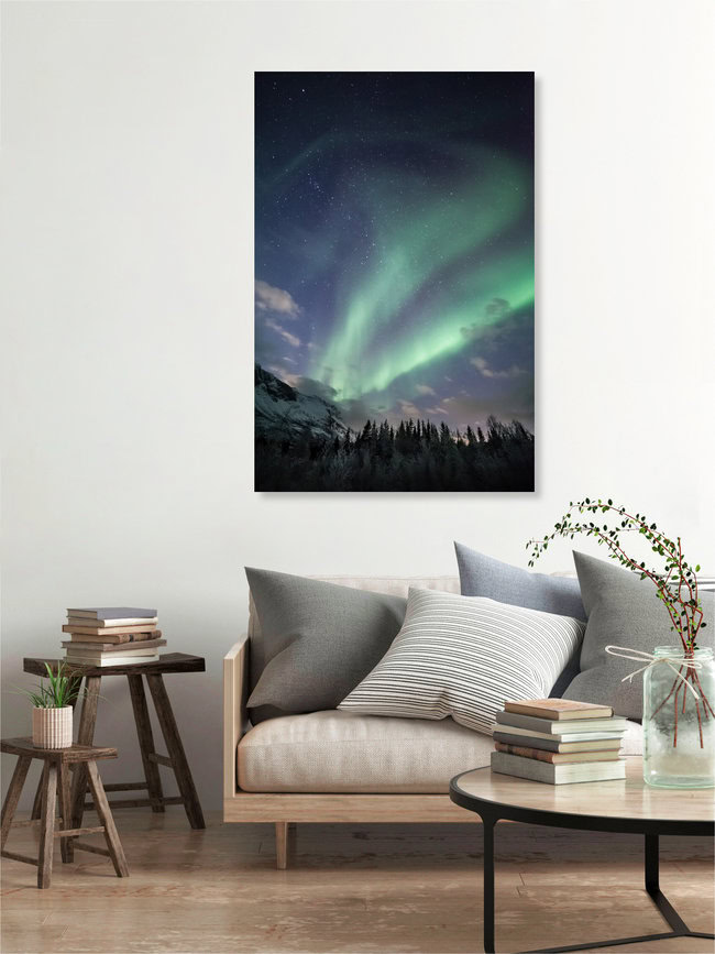 Polarlicht in Norwegen, Norwegen – Fotokunst von Sebastian Worm als Poster oder Acrylglasbild