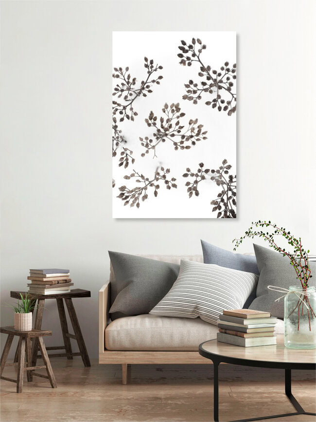 dried flowers in WINTER WHITE snow, Germany – wall art by Studio Na.hili as Poster or Acrylic Glass Print
