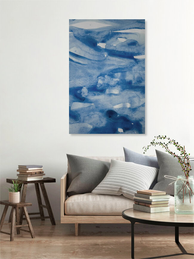 Wandbild 'sea blue abstract aquarelle' – Kunst von Studio Na.hili als Poster oder Acrylglasbild