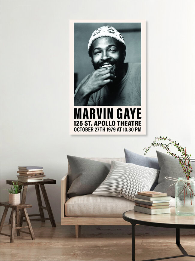 Marvin Gaye at the Apollo Theatre, Germany – wall art by Vintage Collection as Poster or Acrylic Glass Print