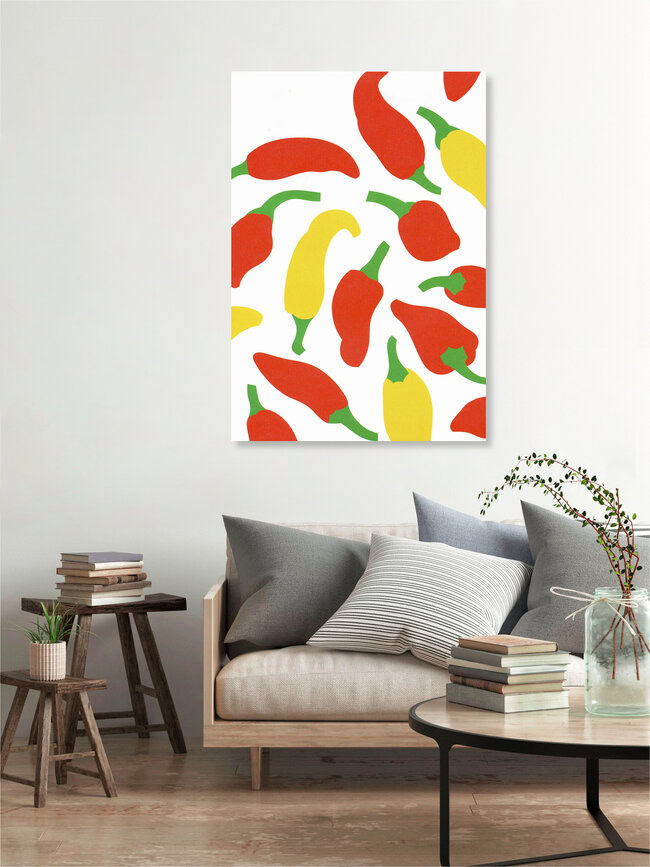'Red and yellow peppers' – Wall Art by Zenji Funabashi as Poster or Acrylic Glass Print