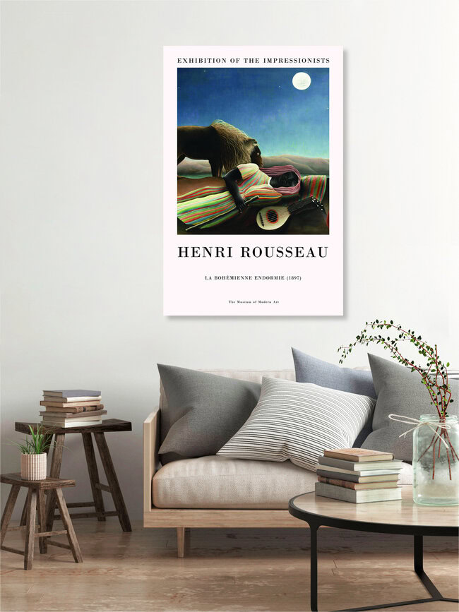 'Henri Rousseau's: La Bohémienne endormie - exhibition poster' – Wall Art by Art Classics as Poster or Acrylic Glass Print