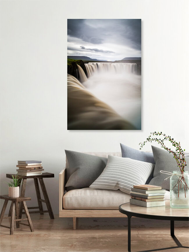 Godafoss Wasserfall, Island – Fotokunst von Boris Buschardt als Poster oder Acrylglasbild