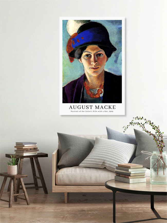 Wandbild 'August Macke: Porträt der Frau des Künstlers - Ausstellungsposter' – Kunst von Art Classics als Poster oder Acrylglasbild