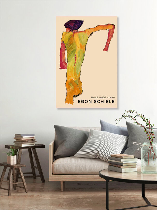 'Egon Schiele: Male Nude, Propping Himself Up' – Wall Art by Art Classics as Poster or Acrylic Glass Print
