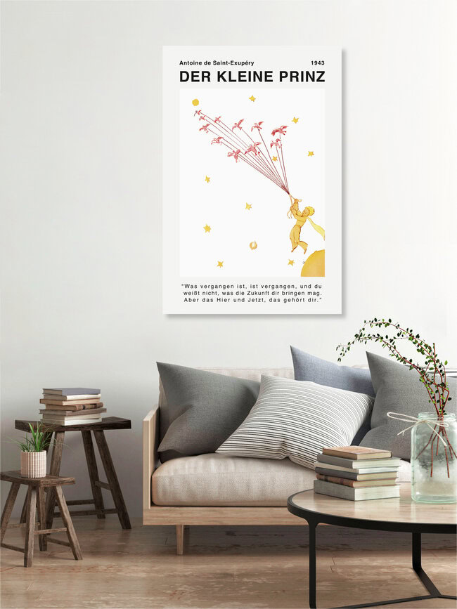 Wandbild 'Der Kleine Prinz - Saint-Exupéry - Das Hier und Jetzt gehört Dir' – Kunst von Vintage Collection als Poster oder Acrylglasbild