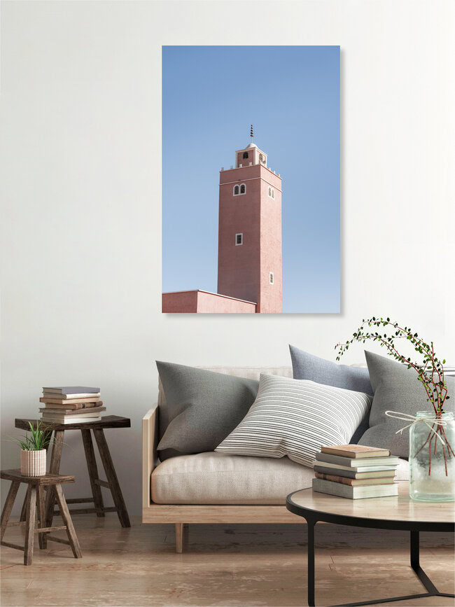 Minaret and a mosque in Morocco, Morocco – wall art by Photolovers . as Poster or Acrylic Glass Print