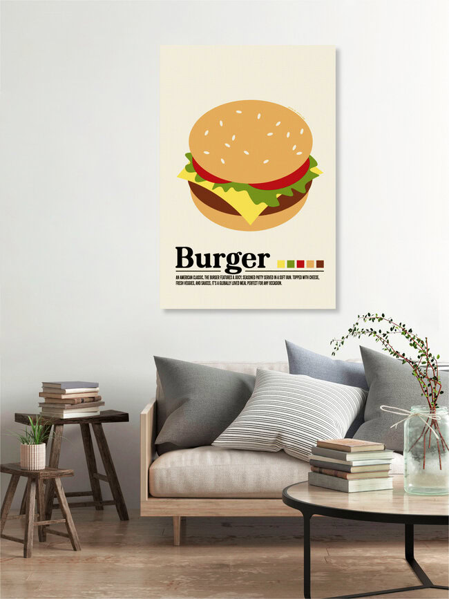 Wandbild 'Burger' – Kunst von Jonas Loose als Poster oder Acrylglasbild