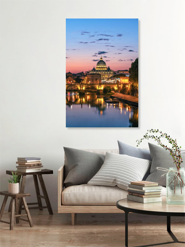 Sonnenuntergang über Rom, Italien – Fotokunst von Achim Thomae als Poster oder Acrylglasbild