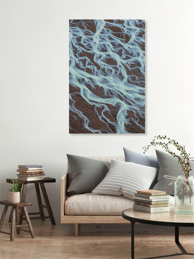 Glacial Flow, Island – Fotokunst von Michael Jurek als Poster oder Acrylglasbild