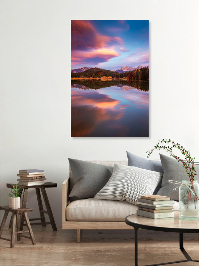 Glühender Himmel im Karwendel, Deutschland – Fotokunst von Martin Wasilewski als Poster oder Acrylglasbild
