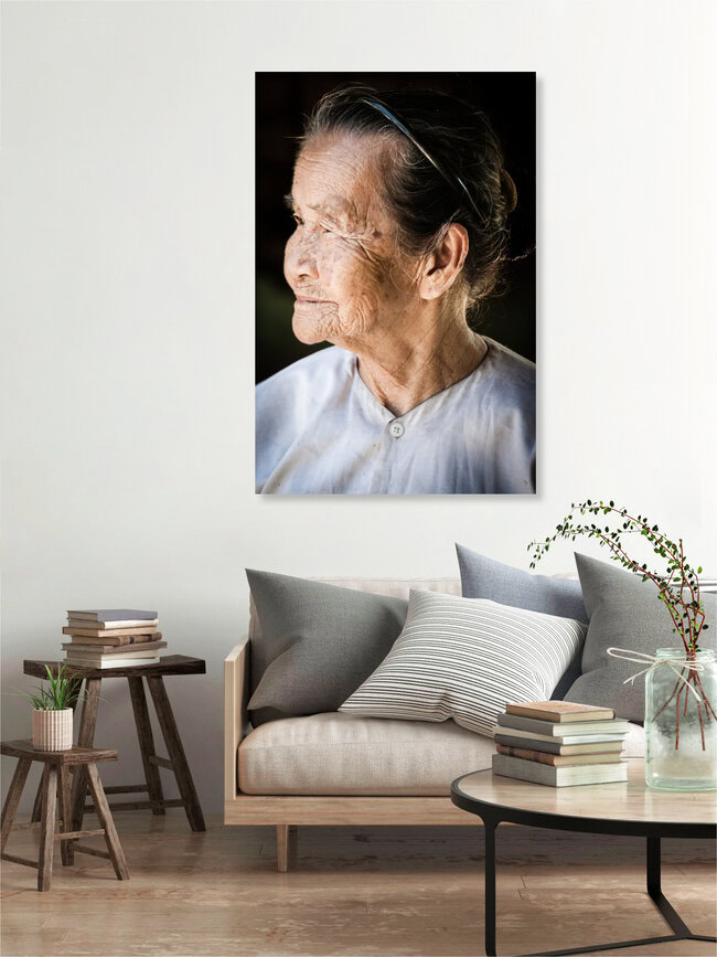 Old Lady in Vietnam, Vietnam – wall art by Mathias Becker as Poster or Acrylic Glass Print
