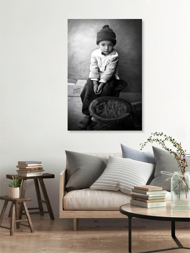 Boy in Kathmandu, Nepal – wall art by Victoria Knobloch as Poster or Acrylic Glass Print