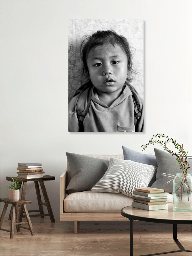 cute child, Nepal – wall art by Jagdev Singh as Poster or Acrylic Glass Print