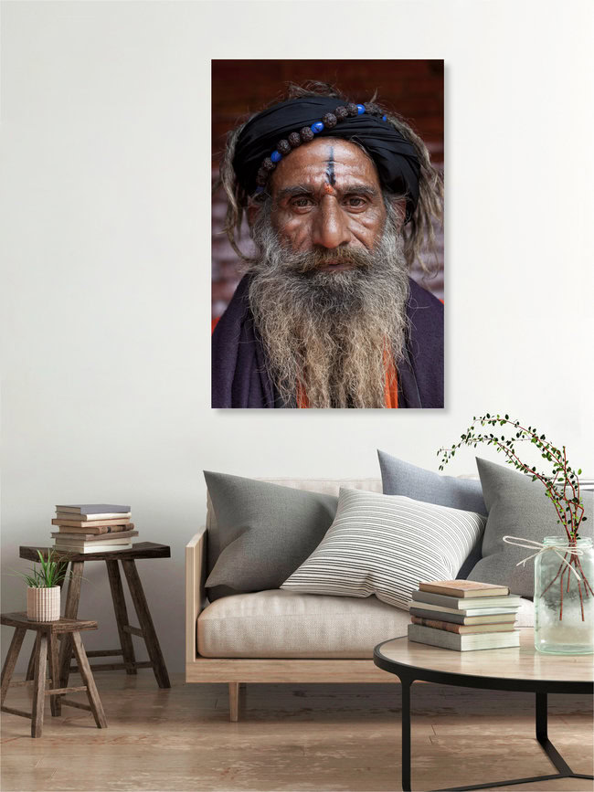 Tapasvi sadhu, Nepal – Fotokunst von Jagdev Singh als Poster oder Acrylglasbild