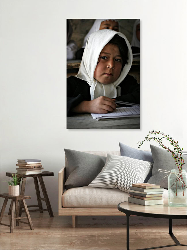 Girl at School, Afghanistan – wall art by Rada Akbar as Poster or Acrylic Glass Print