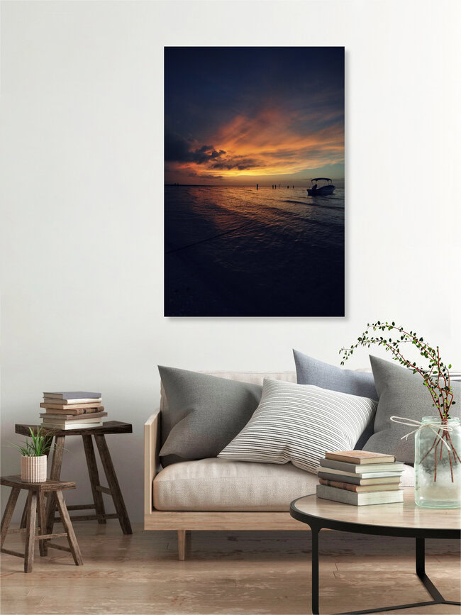 mexican fisherboat, Mexico – wall art by Julia Hafenscher as Poster or Acrylic Glass Print