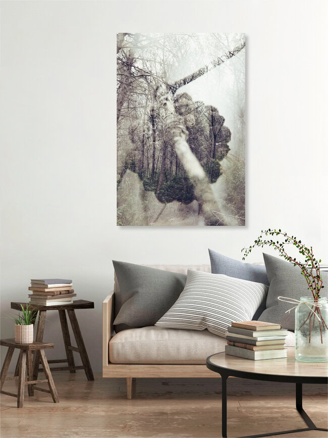 Pinienwald - Formentera - Doppelbelichtung mit Tannenzapfen, Spanien – Fotokunst von Nadja Jacke als Poster oder Acrylglasbild
