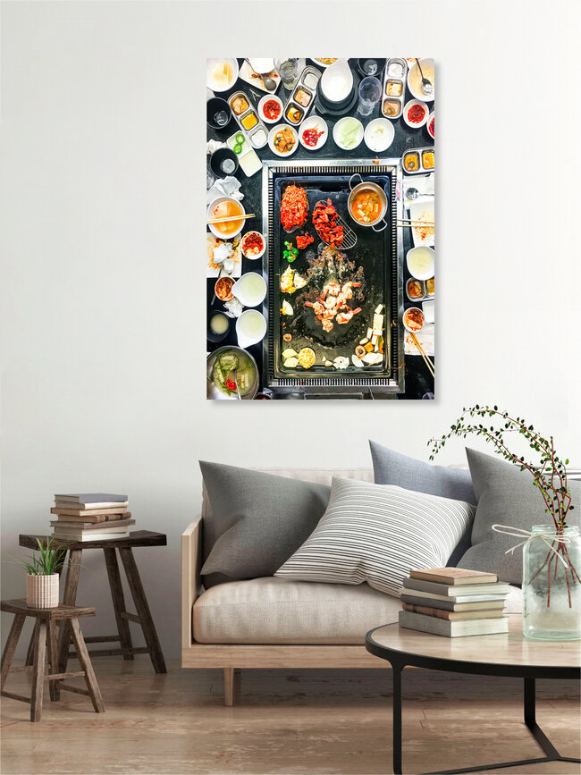 Korean BBQ, United States – wall art by Karl Johansson as Poster or Acrylic Glass Print