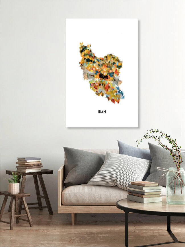 Wandbild 'Map of Iran' – Kunst von Karl Johansson als Poster oder Acrylglasbild