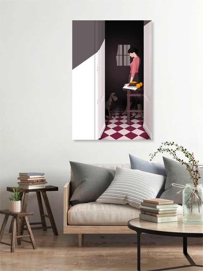 Wandbild 'LA GOURMANDISE' – Kunst von Helene Boutanos als Poster oder Acrylglasbild