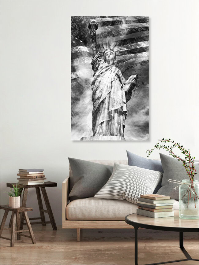 Monochrome Art STATUE OF LIBERTY, United States – wall art by Melanie Viola as Poster or Acrylic Glass Print