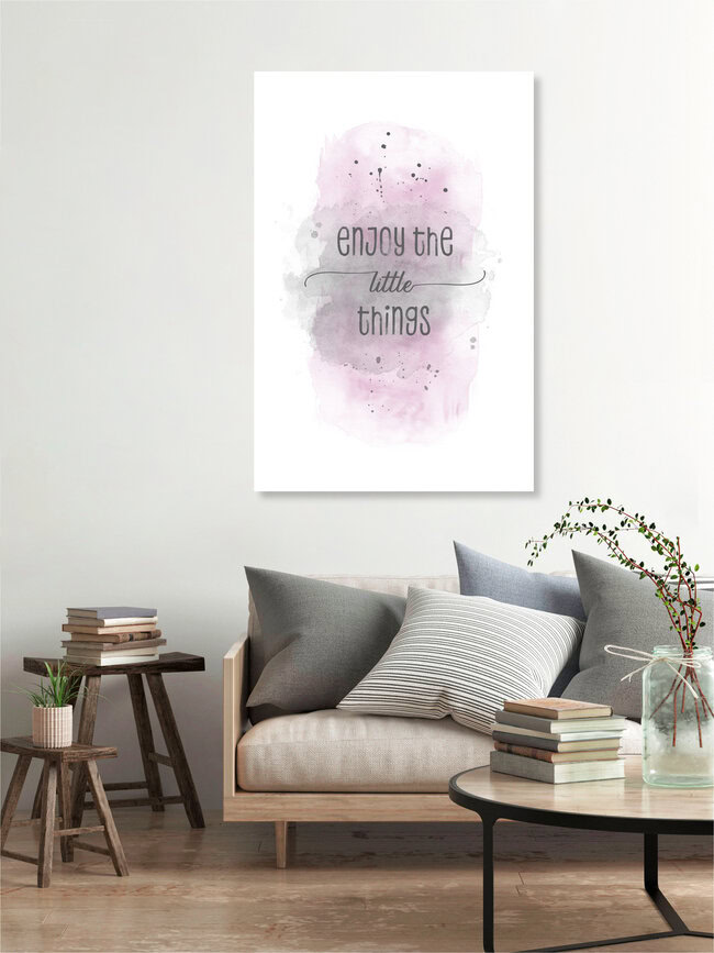 Wandbild 'Enjoy the little things | Aquarell rosa' – Kunst von Melanie Viola als Poster oder Acrylglasbild