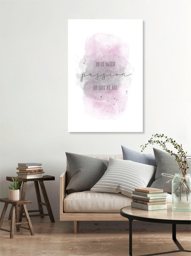 Wandbild 'Do it with passion or not at all | Aquarell rosa' – Kunst von Melanie Viola als Poster oder Acrylglasbild