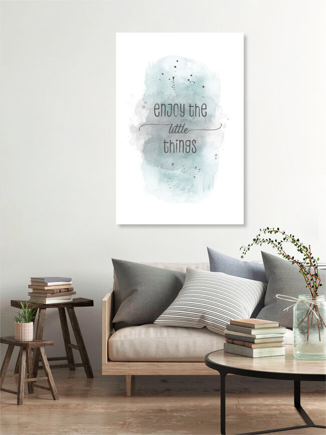 'Enjoy the little things | watercolor turquoise' – Wall Art by Melanie Viola as Poster or Acrylic Glass Print