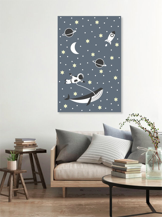 'wonderful world - happy astronaut' – Wall Art by Sabrina Ziegenhorn as Poster or Acrylic Glass Print